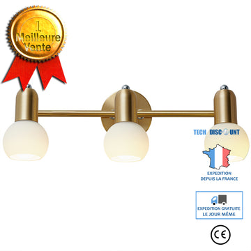 TD® Miroir avant lumière nordique led pleine cuivre salle de bain salle de bain miroir armoire applique maquillage coiffeuse